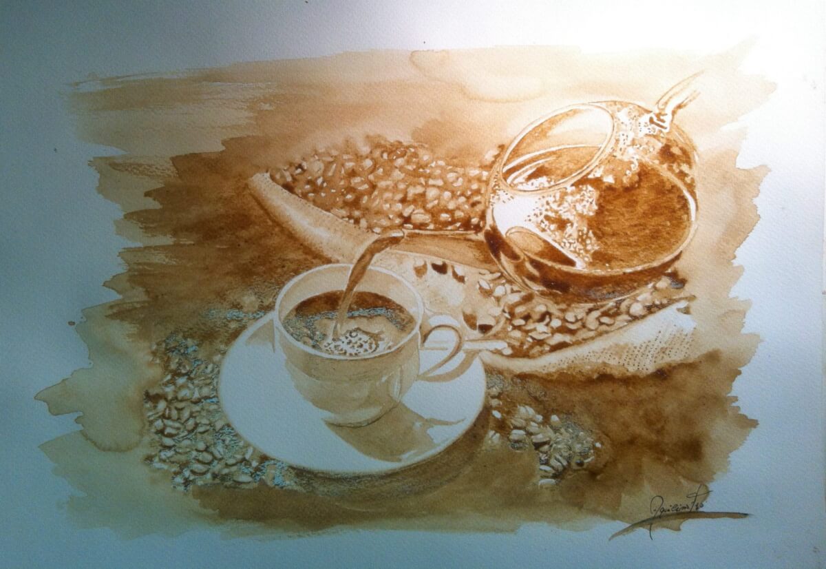 inspiringlife.pt - Artista português pinta quadros lindíssimos usando café
