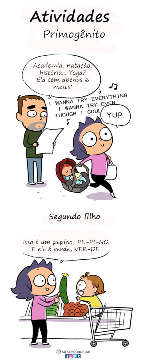 inspiringlife.pt - Artista retrata de forma hilariante e realista a diferença entre ter o primeiro filho vs. segundo filho