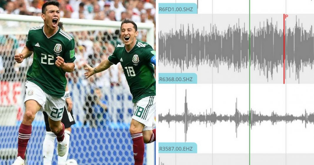 Mexicanos provocam um mini terramoto ao festejar golo da equipa mexicana contra a Alemanha na Copa Mundo 2018