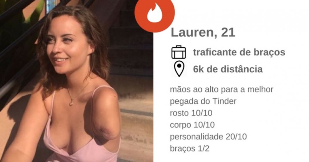 Mulher com um braço torna-se viral após publicar biografia hilariante no seu perfil do Tinder