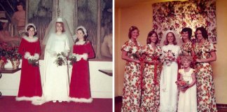 30 vestidos de damas de honor antigos ridículos que mostram o quanto os tempos mudaram