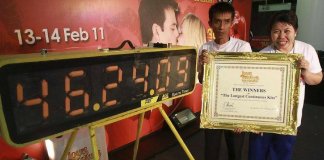 Casal tailandês detém o record de beijo mais demorado do mundo