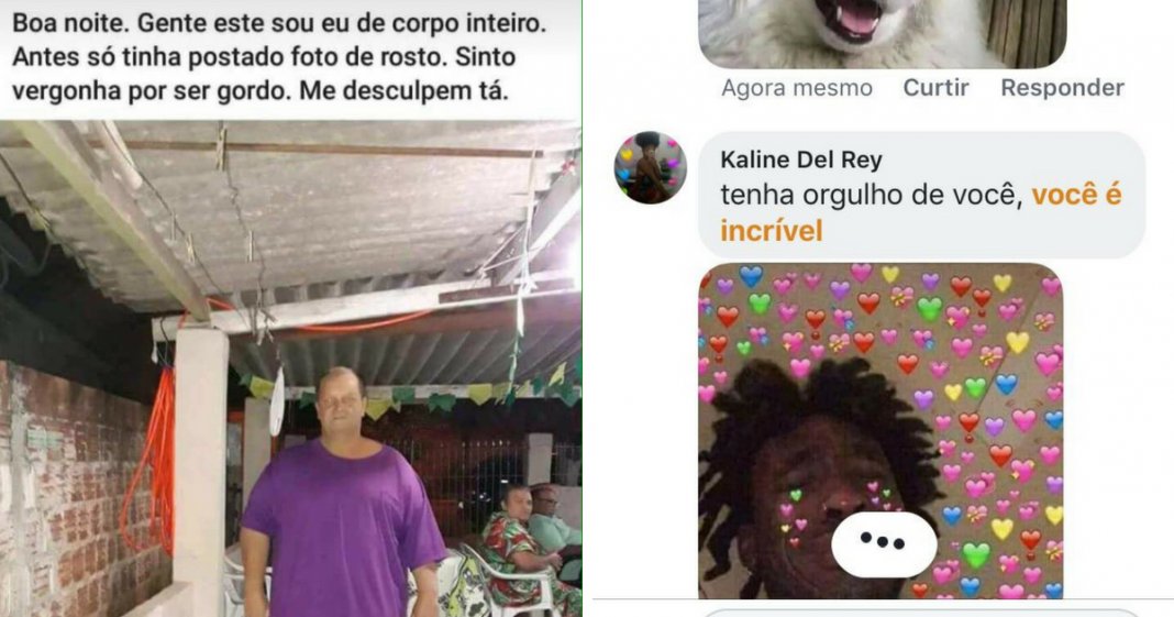 Homem com vergonha de ser gordo publica foto de corpo inteiro pedindo desculpa