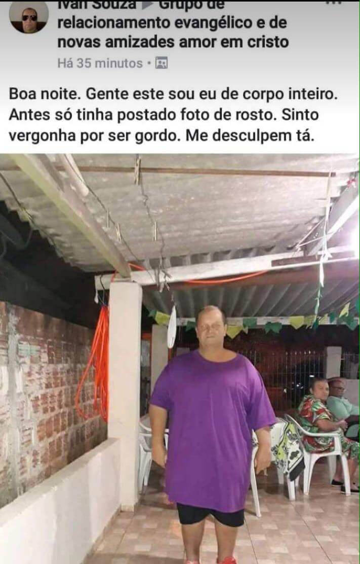 inspiringlife.pt - Homem com vergonha de ser gordo publica foto de corpo inteiro pedindo desculpa