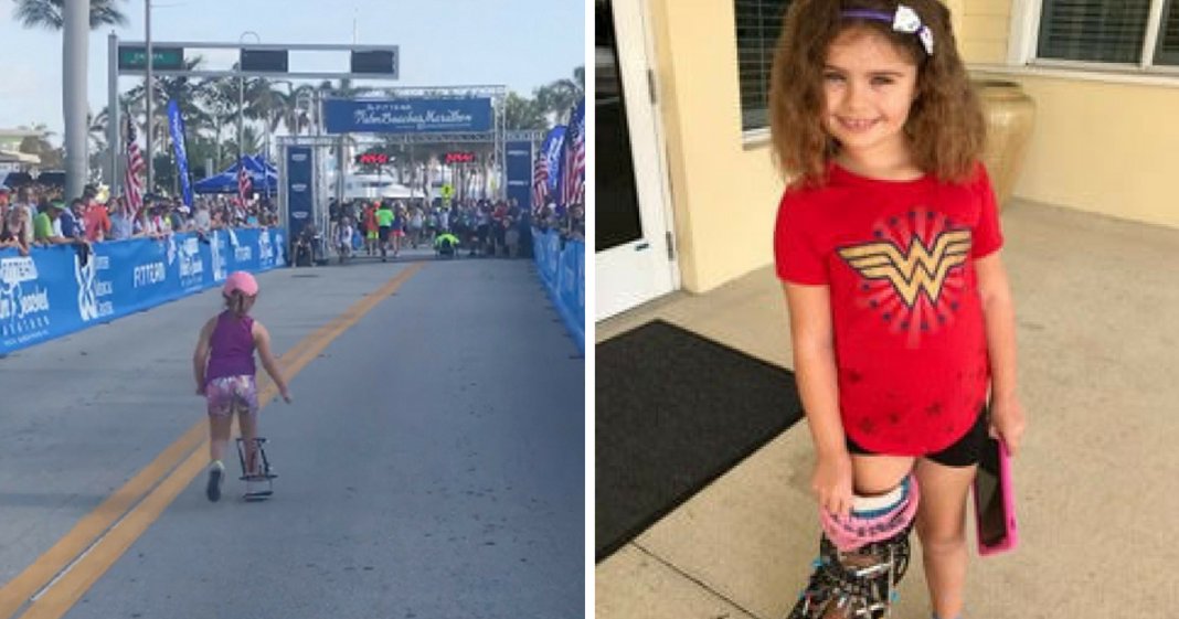 Menina com deficiência surpreende todos ao terminar uma corrida de 5 Km’s