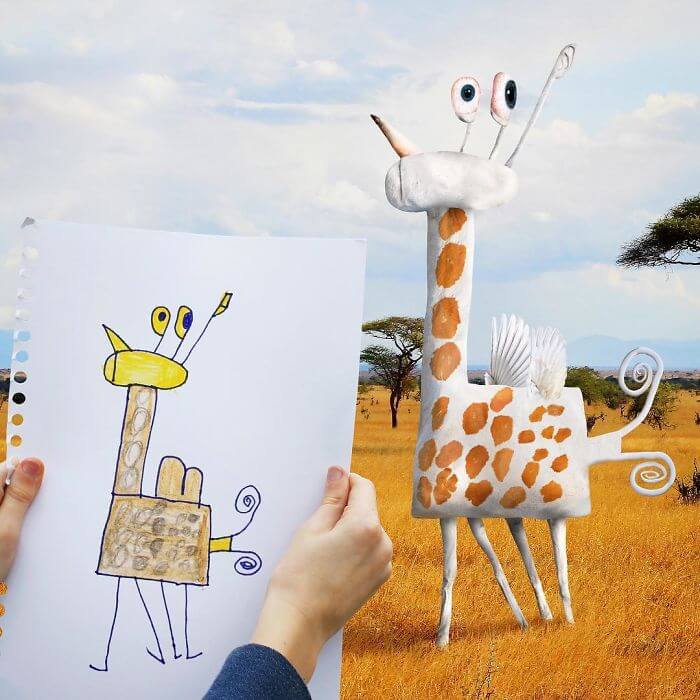 inspiringlife.pt - Pai mostra como seriam os desenhos do filho se fossem reais e o resultado é hilariante