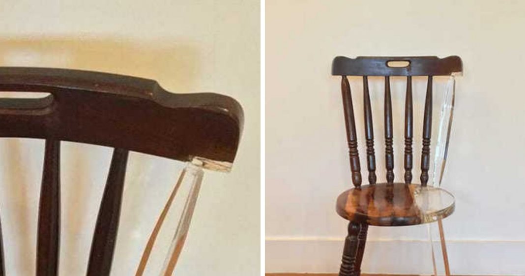 Artista dá novo sentido ao “vintage” ao reparar móveis antigos com acrílico