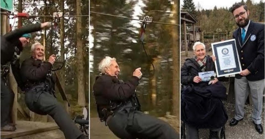 Bisavô de 106 anos quebra o recorde mundial de “slide”