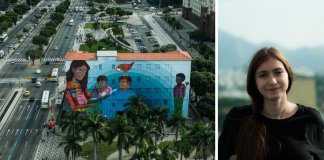 Mulher desenha maior grafite do Mundo em prédio no Rio de Janeiro, Brasil