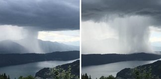 Tempestade em lago alpino apanhada em fantástica filmagem timelapse