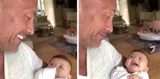 “The Rock” enternece seguidores com vídeo adorável com a sua filha bebé