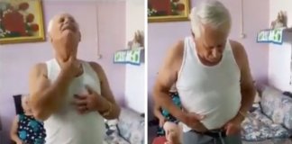 Velho de 80 anos brinca com a sua idade