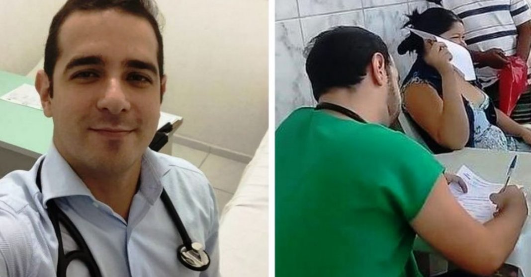 Médico atende pacientes na calçada após ser demitido sem aviso prévio