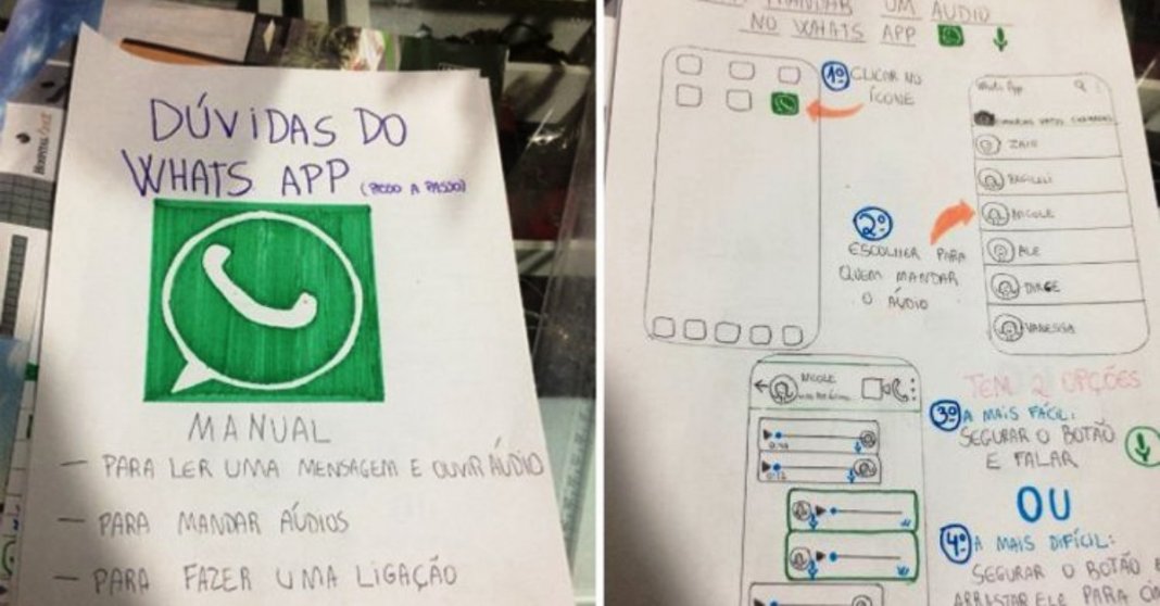 Menino cria manual ilustrado para avó de namorada aprender a mexer no WhatsApp