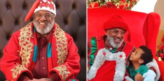Pai Natal (Papai Noel) negro ajuda a combater o preconceito no shopping