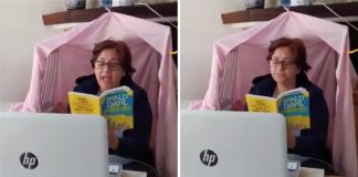 Professora montou um acampamento virtual e lê histórias para os seus alunos em quarentena