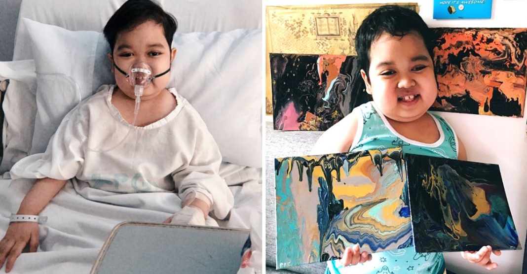 Criança com câncer faz pinturas originais para ajudar hospitais