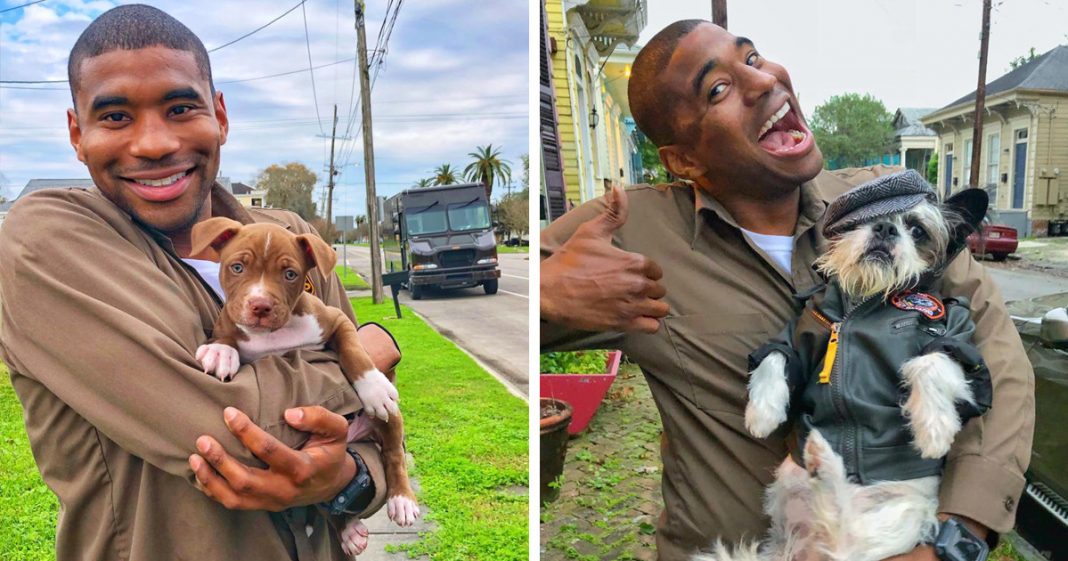 Motorista da UPS diverte-se no trabalho a tirar fotos de cada cachorro que encontra