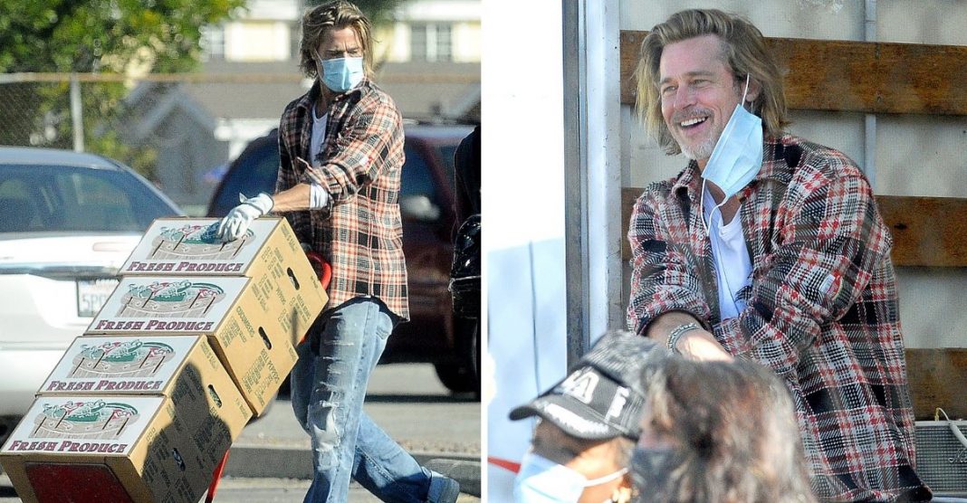 Brad Pitt foi fotografado a levar comida e ajuda aos necessitados