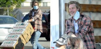 Brad Pitt foi fotografado a levar comida e ajuda aos necessitados