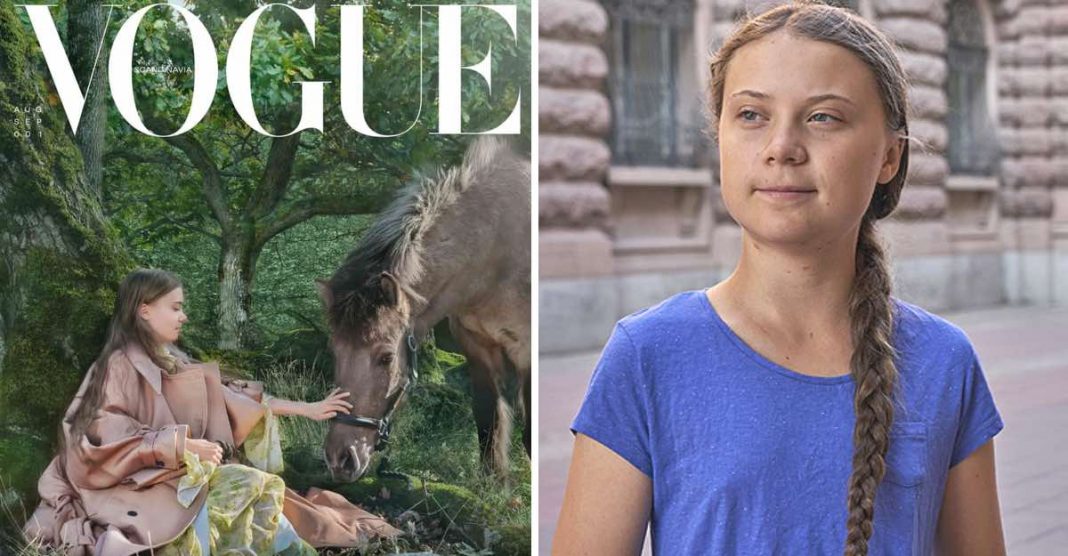 Greta foi capa da Vogue e criticou a indústria: “A moda contamina as pessoas”