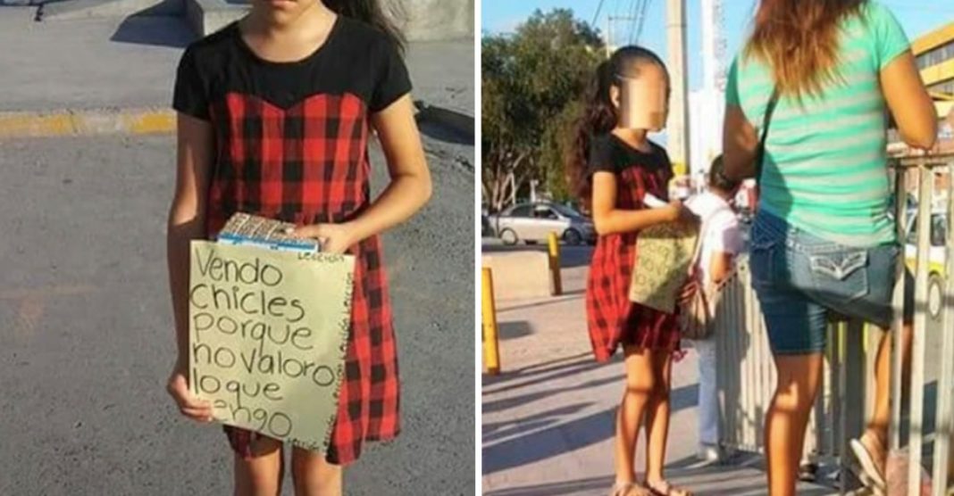 Mãe castigou a filha que lhe faltou ao respeito, obrigando-a vender doces na rua