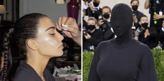 Kim passou horas a maquilhar-se para logo de seguida cobrir a cara